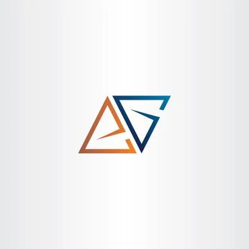Letter a or e and letter g logo vector triangle Stock Illustration