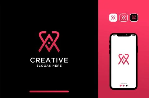 Letter or initial a and v logo design. best for business brand. Stock Illustration