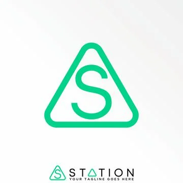 Letter or word S line font in triangle graphic design Stock Illustration