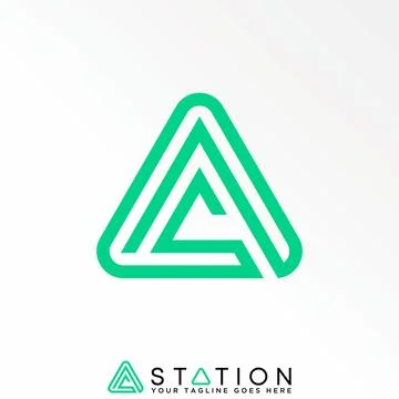 Letter or word SA line font in triangle graphic concept vector Stock Illustration