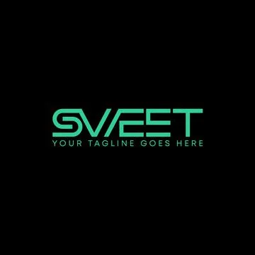 Letter or writing SWEET light font cutting word S flip graphic Stock Illustration