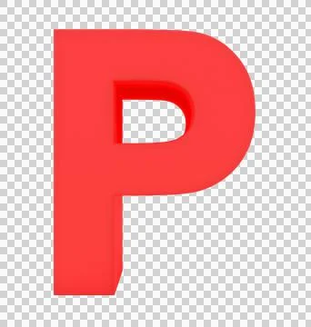 Letter P 3d red isolated on white - 3d rendering Illustrazione stock