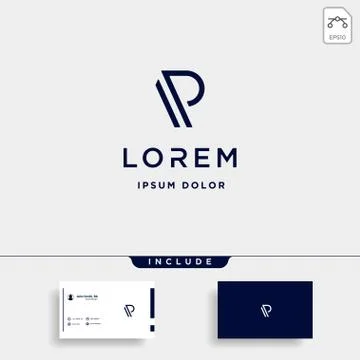Letter P AP Monogram Logo Design Minimal Stock Illustration