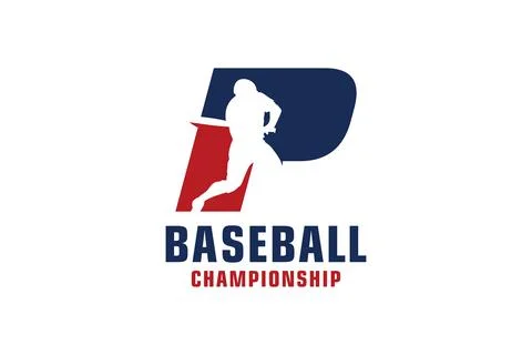Letter P with Baseball Logo Design. Vector Design Template Elements for Spo.. Stockillustratie