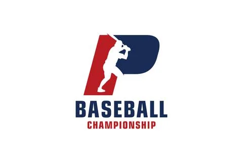 Letter P with Baseball Logo Design. Vector Design Template Elements for Spo.. イラスト素材