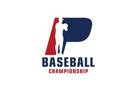 Letter P with Baseball Logo Design. Vector Design Template Elements for Spo.. イラスト素材