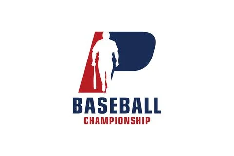 Letter P with Baseball Logo Design. Vector Design Template Elements for Spo.. Stock Illustration
