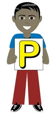 Letter P Boy Stock Illustration