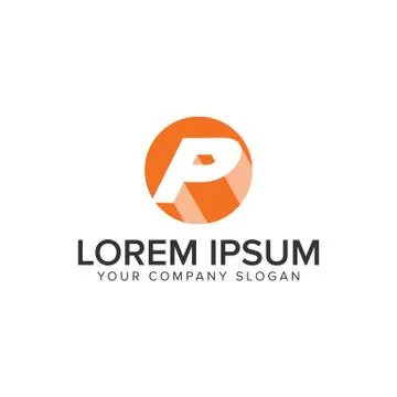 Letter P circle shadow logo. negative space design concept template. fully ed Stock-Illustration