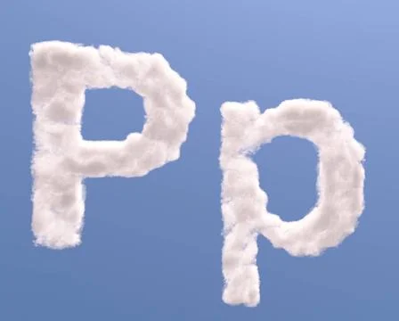 Letter P cloud shape Letter P cloud shape, isolated on white background Co... Foto stock