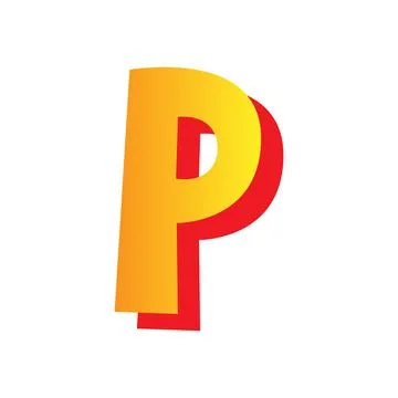 Letter p, comic style typeface with transparent background Stock Illustration