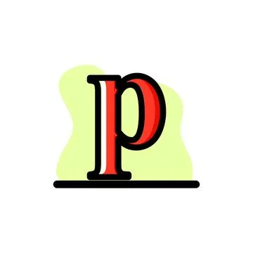 Letter P Conceptual Icon Vector Design Illustration Stock Illustration
