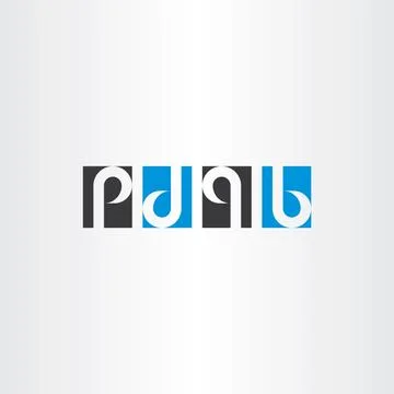Letter p d q b same rotation combination logo icon set Stock-Illustration