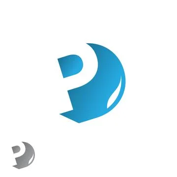 Letter P design vector template with shadow Stock Illustration