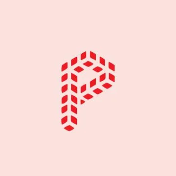 Letter p dots 3d logo vector Illustrazione stock