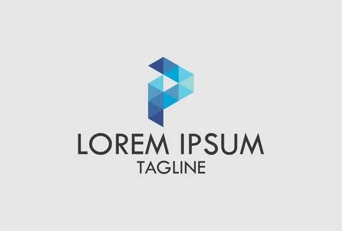 Letter P Hexagonal Triangle Design	 Stock Illustration