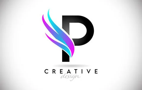 Letter P Logo with creative gradient swooshes. Creative elegant letter P with Stock Illustration