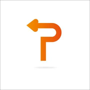 Letter P logo. Design template elements, arrow Stock Illustration