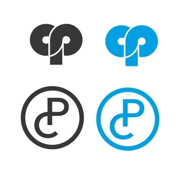 Letter p logo with modern mini monochorme logo design Illustrazione stock
