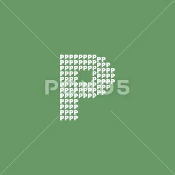 Letter P logo with pixel pattern Stock Illustration