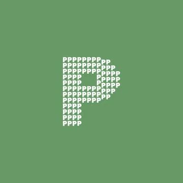 Letter P logo with pixel pattern Stock Illustration