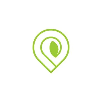 Letter P logo template with gradient modern concept leaves Stock Illustration