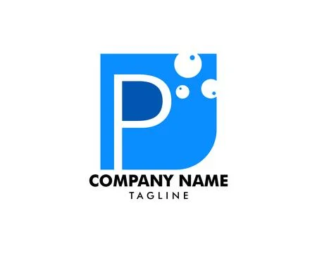 Letter P logo with water bubble shape Stock Illustration
