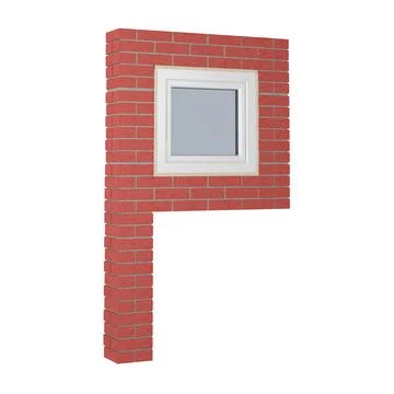 Letter P made of bricks and a fragment of window Stock Illustration