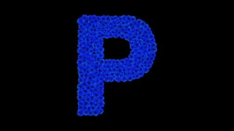 Letter P made of cornflowers Stock Footage 73942105