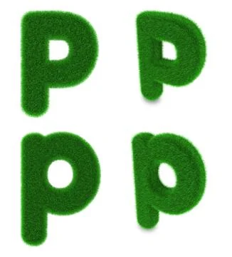 Letter p made of grass Stock Illustration