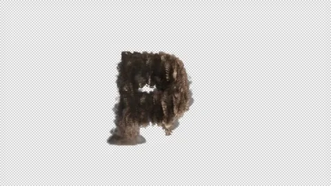 Letter P is made from sand breaks and fall creating dust Stock Footage 289727822