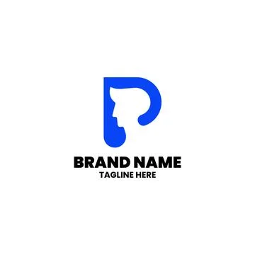Letter P man logo design vector Illustrazione stock