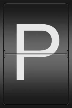 Letter p on a mechanical leter indicator Stock Illustration