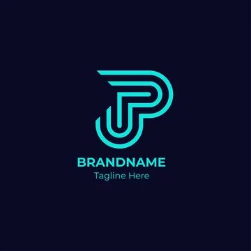 Letter P monogram logo in modern style. Stock Illustration