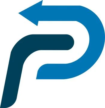 Letter p monogram luxurious elegant and minimalist symbol logo Stock Illustration