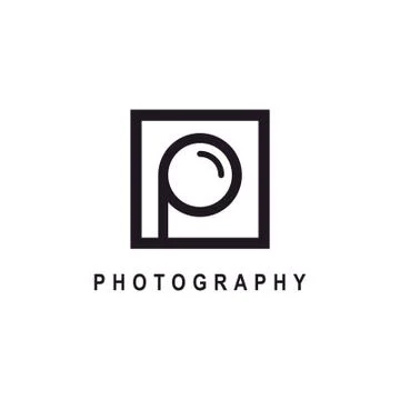 Letter p or initial p for photography logo design Stock Illustration