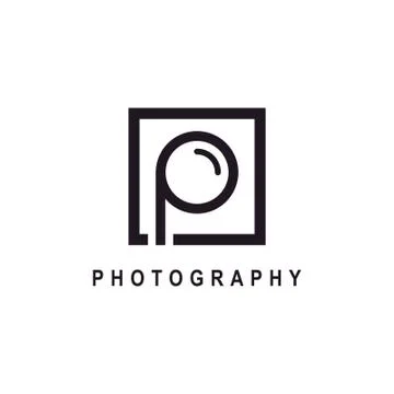 Letter p or initial p for photography logo design Stock Illustration