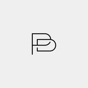 Letter P PD Monogram Logo Design Minimal Stock Illustration