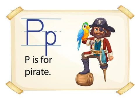 A letter P for pirate Stock Illustration