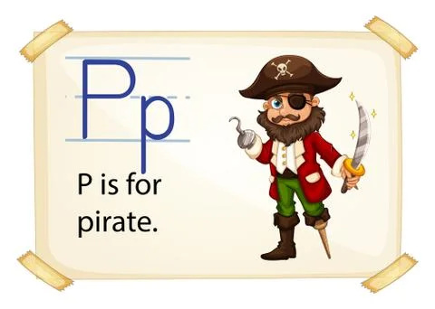 A letter P for pirate Stock Illustration