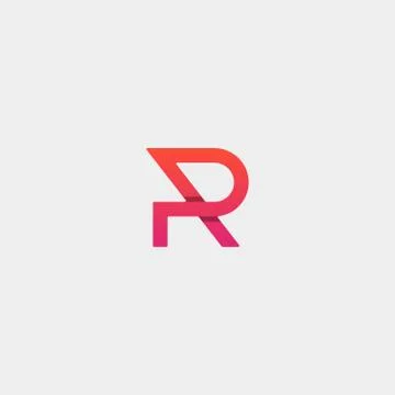 Letter P PR RP Monogram Logo Design Minimal Stock Illustration