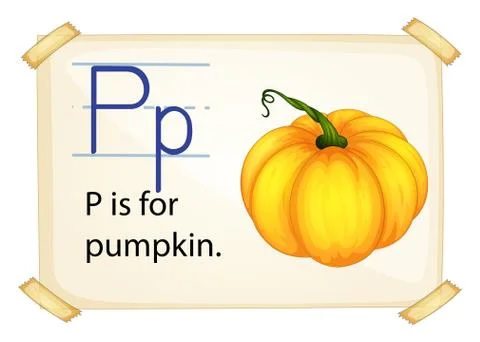 A letter P for pumpkin Stock Illustration