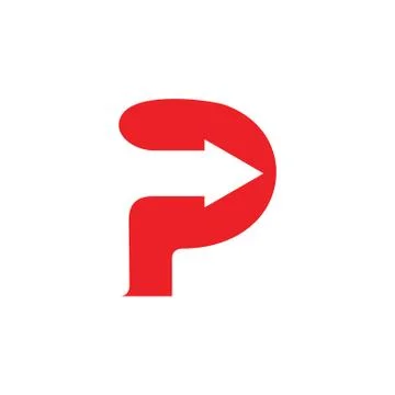 Letter p simple arrow logo vector Stock Illustration