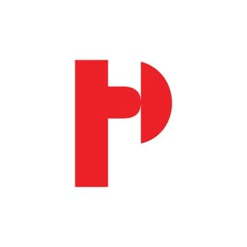 Letter p simple geometric logo vector Illustrazione stock