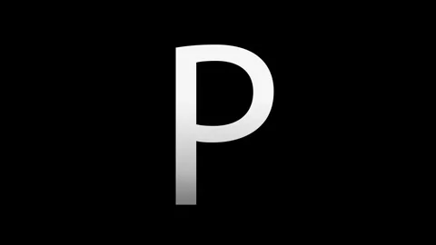 Letter P with slice effect typography. Black solid and green screen backgro.. Stock Footage 312400584