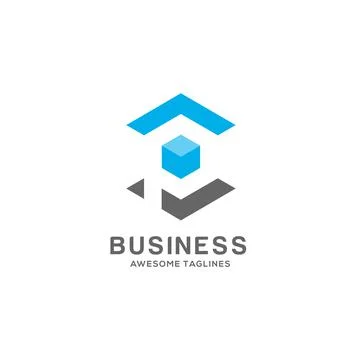 Letter P square box logo vector Illustrazione stock