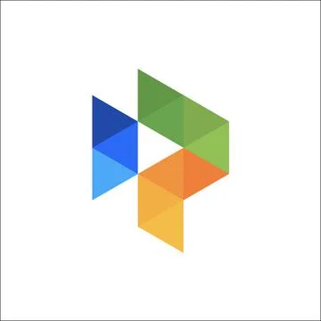 Letter P Triangle shape design abstract business logo icon design Stock Illustration