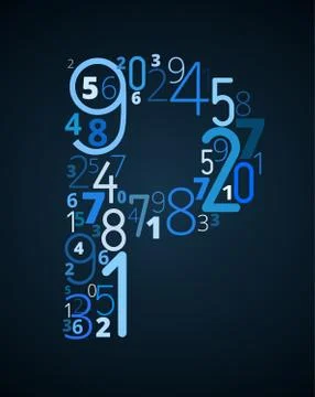 Letter P, vector font from numbers Stock Illustration