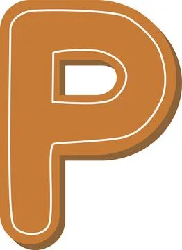 Letter P. Vector set of alphabet holidays ginger cookie isolated on white bac Stock Illustration