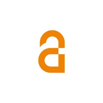 Letter a pad lock simple geometric logo vector Stock-Illustration